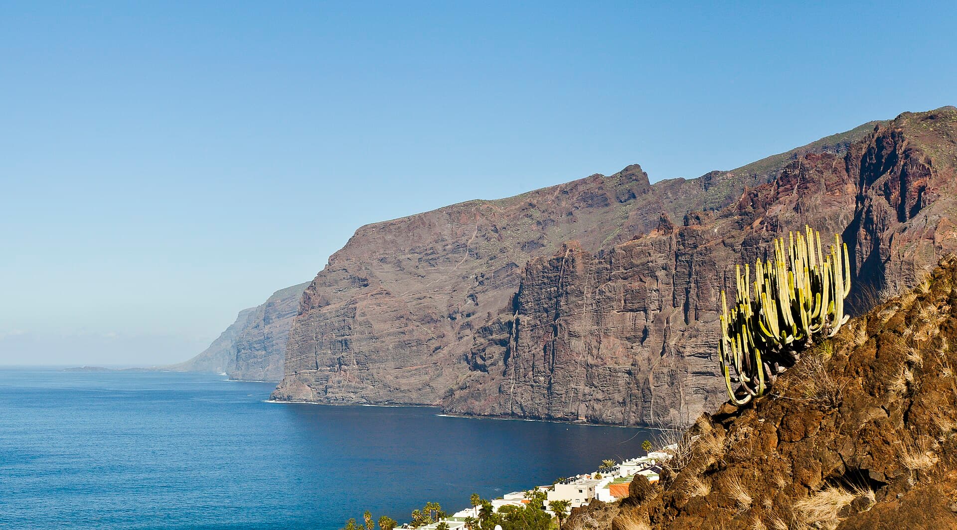 The Los Gigantes sea cliffs rising from the Atlantic on Tenerife's west coast